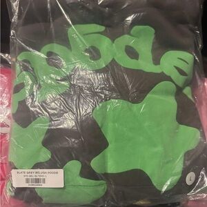 lslate grey/green beluga sp5der hoodie